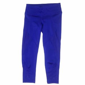 Athleta Purple Cropped Mesh Leggings